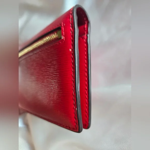 Lauren Ralph Lauren Bennington RLL Red Slim Leather Wallet - Picture 3 of 10